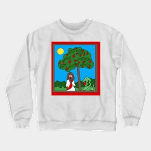 Pixel art Jesus Christ apple tree snake Crewneck Sweatshirt